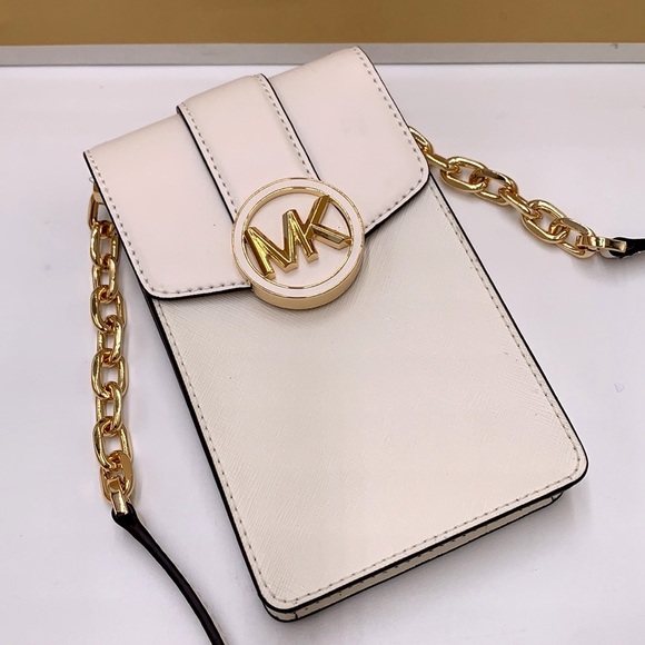 MICHAEL KORS Carmen NS Small Phone Crossbody Bag Optic White color - Picture 14 of 16
